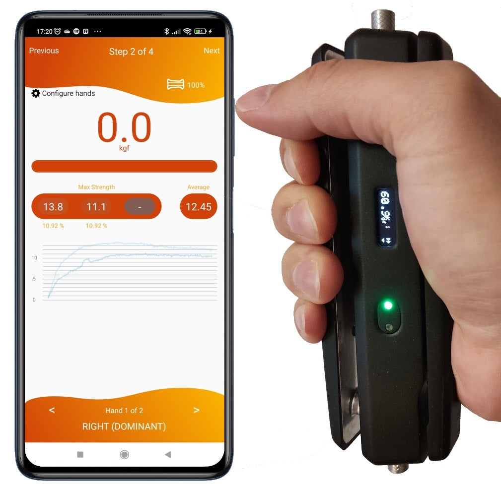 Gripwise Digital Hand Dynamometer with Bluetooth