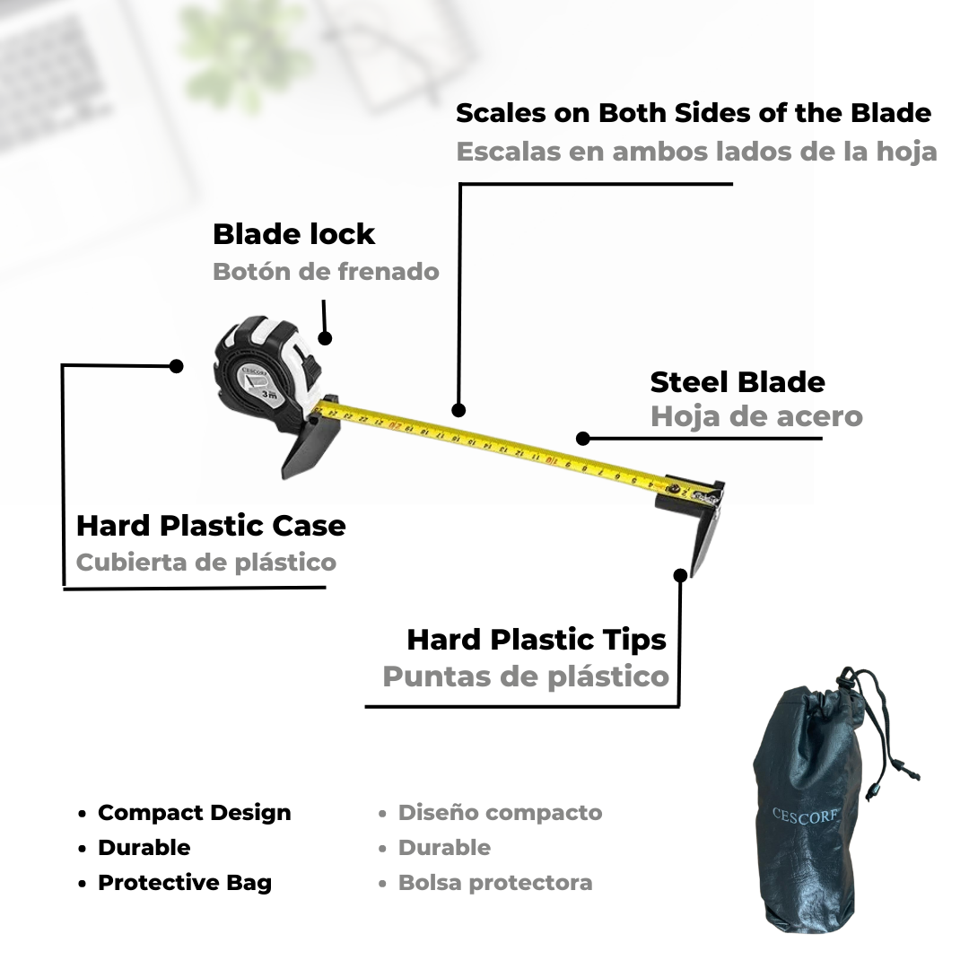 Cescorf Segmómetro Flexible con Adaptadores para Envergadura de Brazos