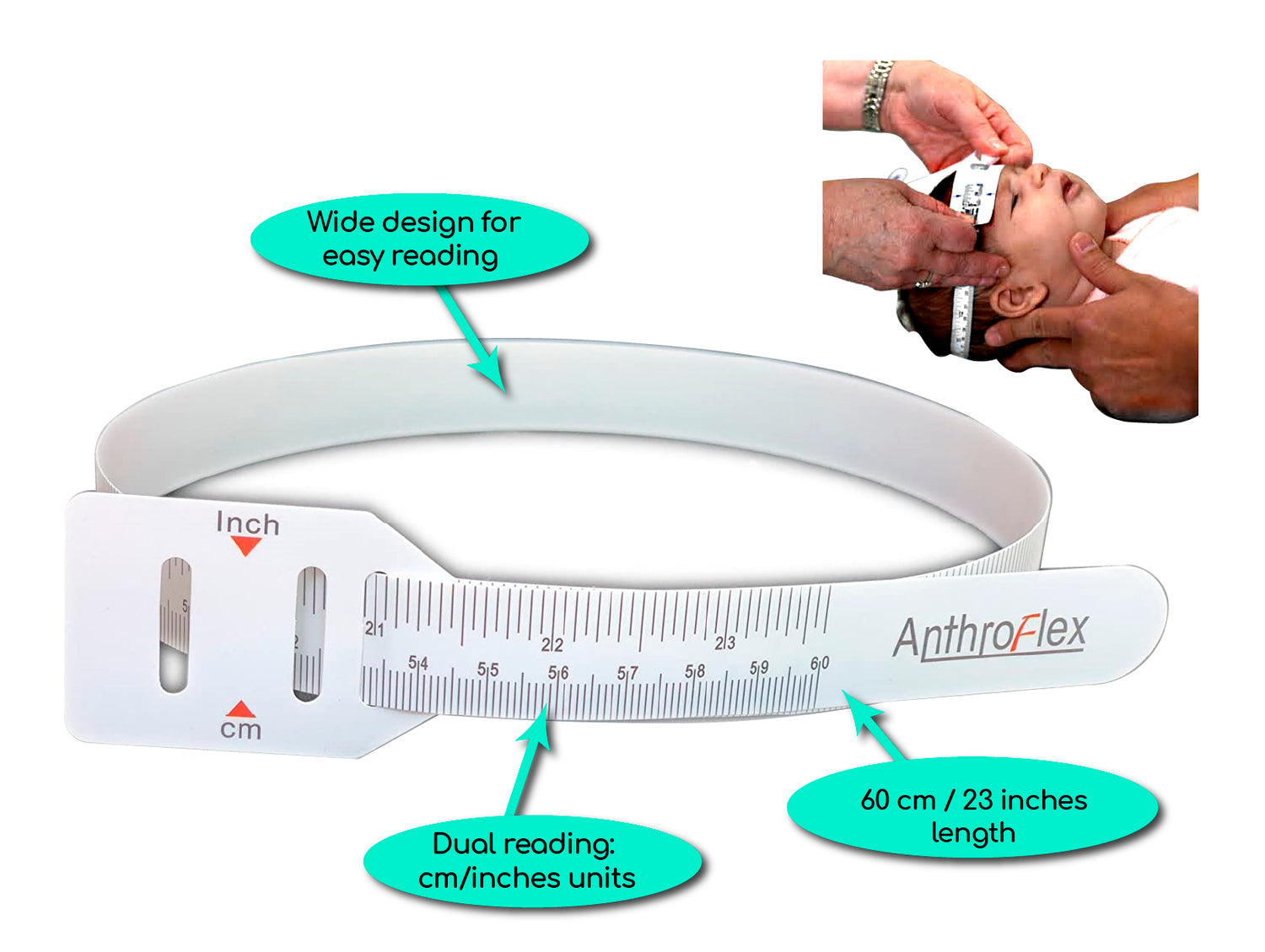 Infant head circumference tape measure